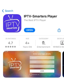 IPTV Smarters Player on iOS