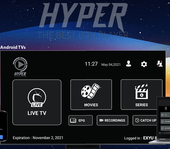 Hyper IPTV UI