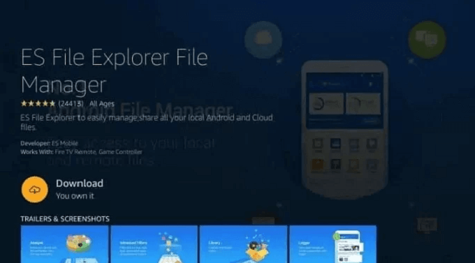 ES File Explorer on Firestick 