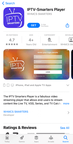 IPTV Smarters on iOS 