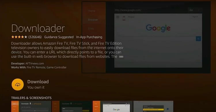 Downloader on Firestick 