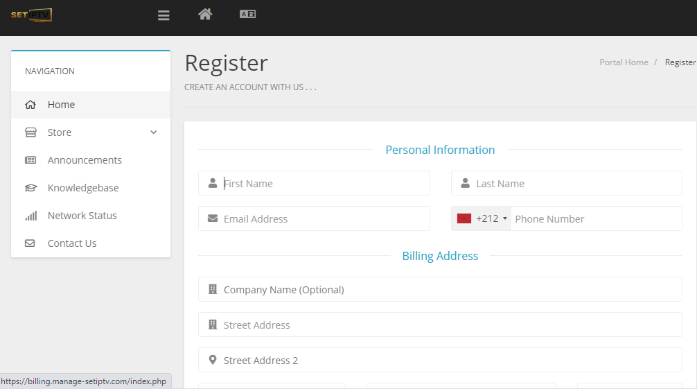 Set IPTV Sign Up