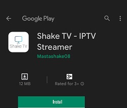 Shake TV IPTV on Android 