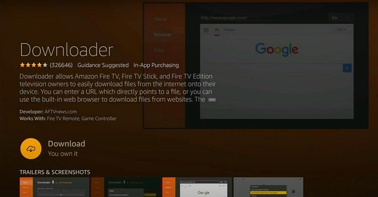 Downloader on Fire Stick