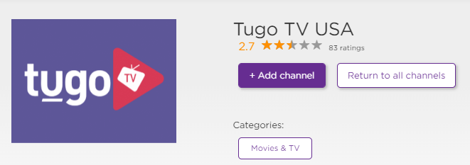 Tugo TV on Roku