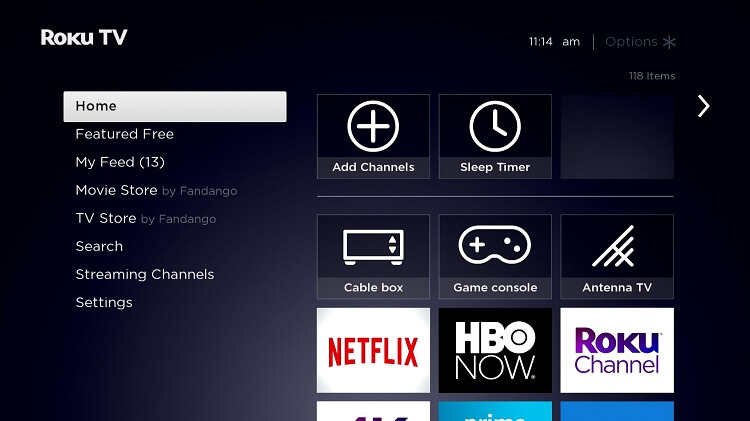 Roku Home Screen