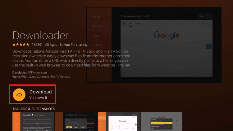 Downloader on Firestick
