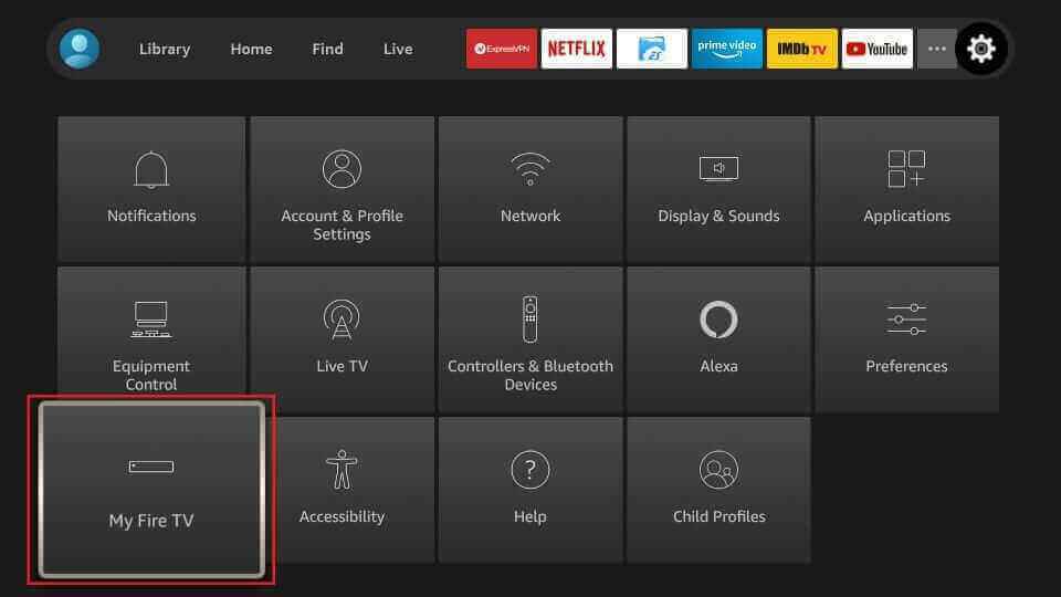 Select My Fire TV to stream Gator IPTV