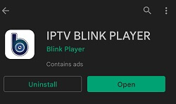 Open IPTV Blink Player on Android 