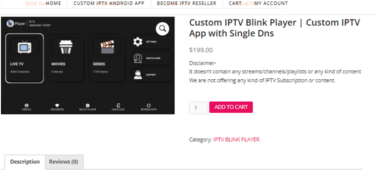 Purchase IPTV Blink Player Add-ons