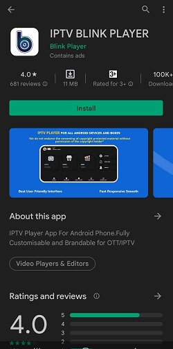 Install IPTV Blink Player on Android 