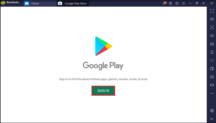 Sign in to Google Account on BlueStacks 