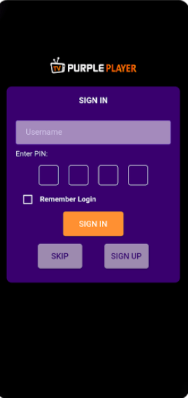 Select Skip on IPTV Smart Purple Players