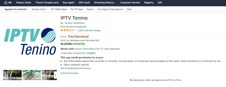 IPTV Tenino on Amazon App Store
