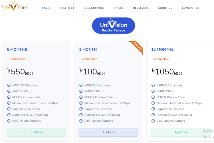 Sign up for IPTV Univision 