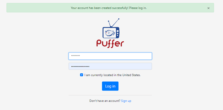 Sign up for Puffer TV