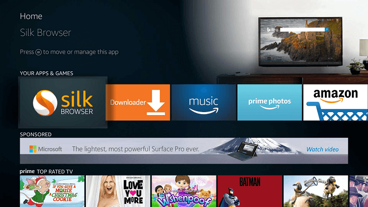 Silk Browser on Firestick 