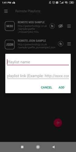 Enter your Playlist Name and the Playlist URL