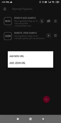 Select Add M3U URL option to stream Beyond Streamz