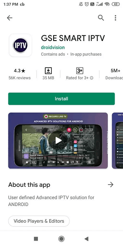 GSE Smart IPTV on Android