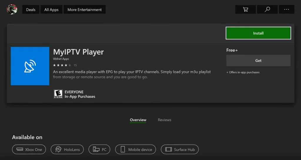 download the MyIPTV player 