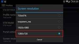 set screen resolution as 1280*720