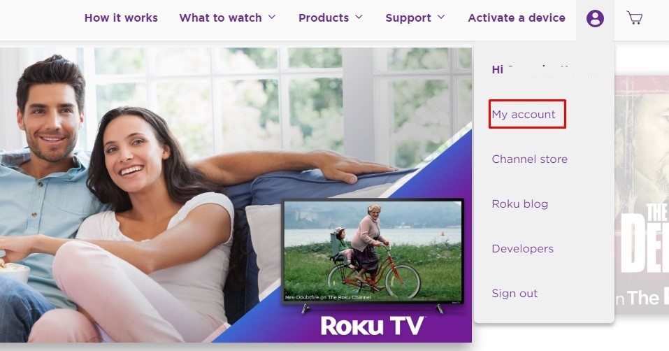 Select My Account - IPTV on Roku