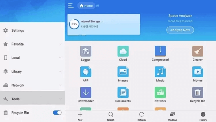 choose Tools on ES File Explorer on Firestick