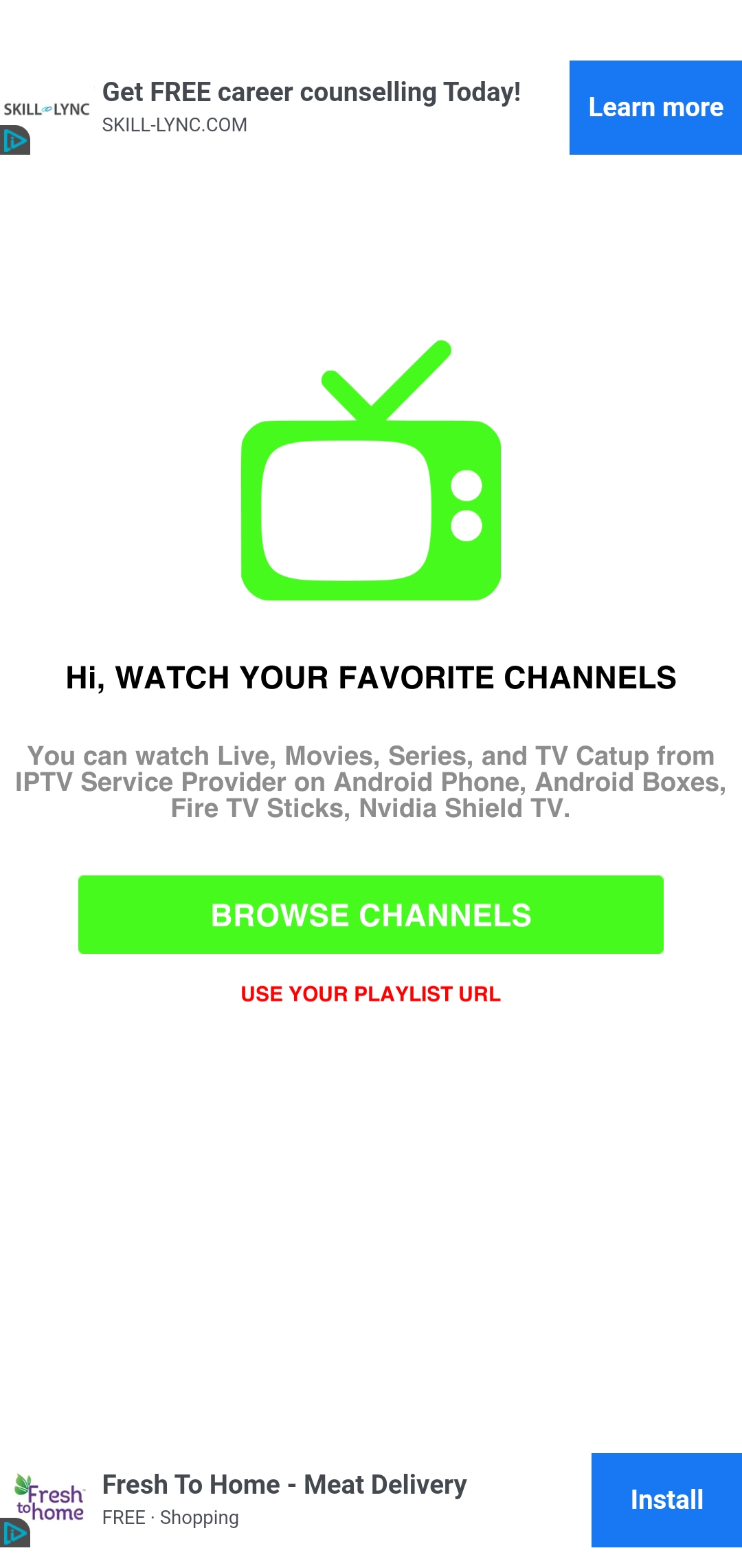 Select Use Your Playlist URL