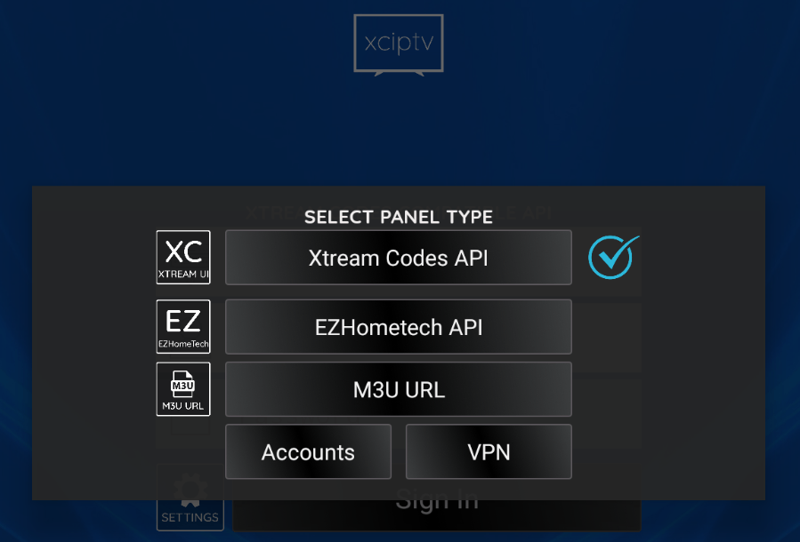 Login with Nordic IPTV credentials