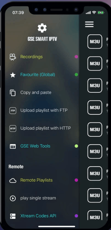 Select Remote Playlist to stream Nordic IPTV