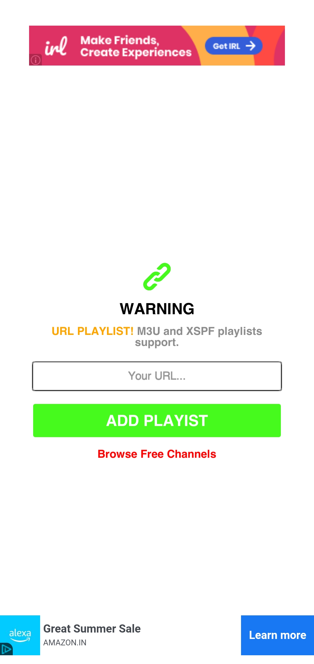 Select Add Playlist to stream Nordic IPTV