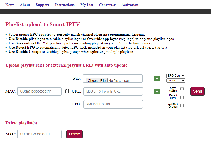 Select Send to stream Nordic IPTV