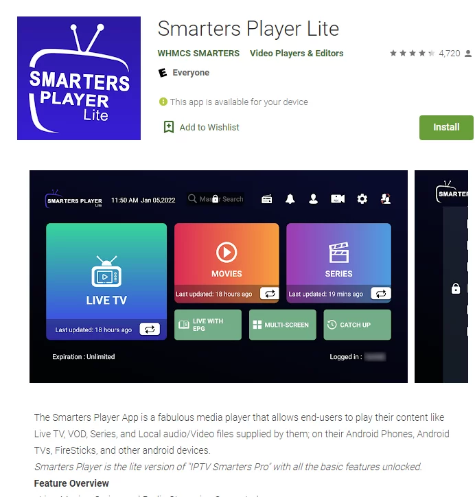  install the IPTV Smarters app