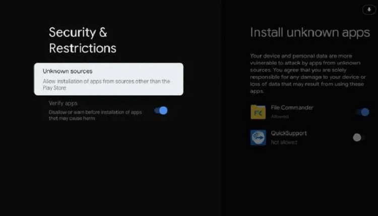 Enable Apps from Unknown Sources on Android TV