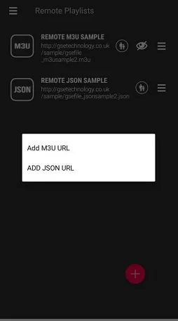 Select the Add M3U URL