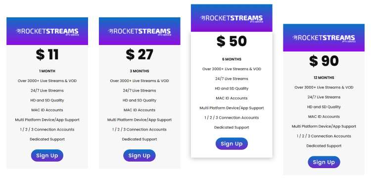 sign up to Rocket Streams