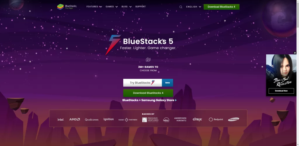  install the BlueStacks emulator 