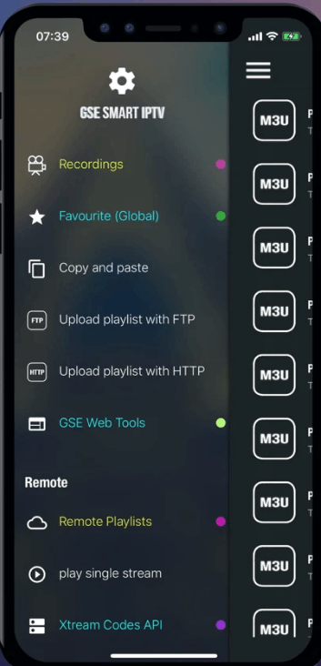Select Remote Playlist to stream IPTV Main