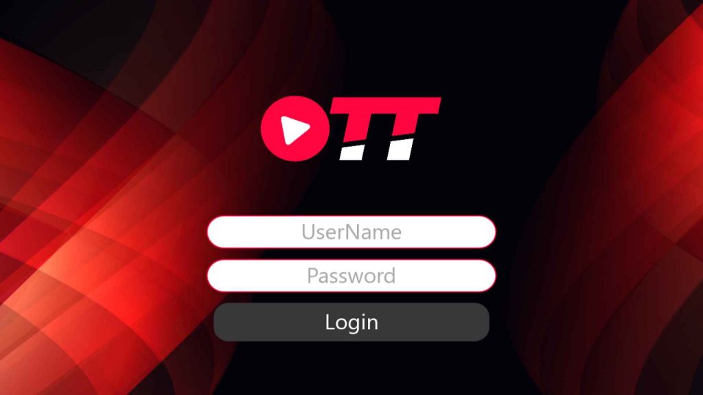 log in with your OTT Premium IPTV account