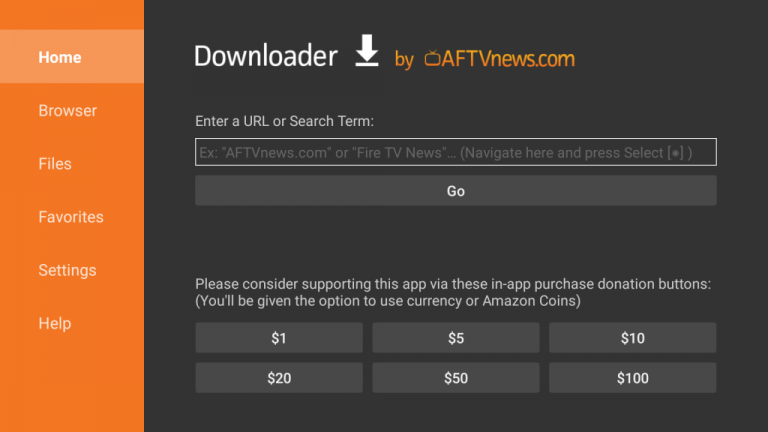 Enter the IPTV stream player URL