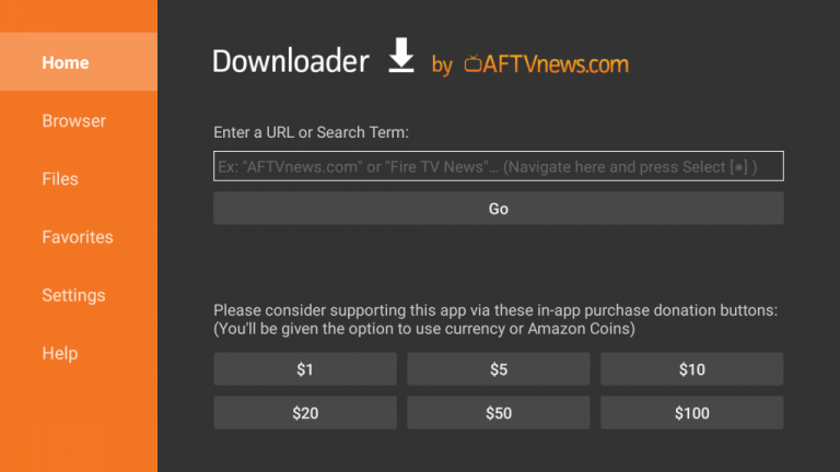 Enter the URL link of Real Streams apk