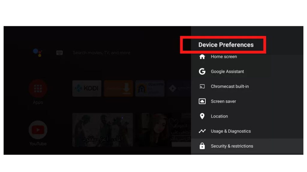 move to device preferences