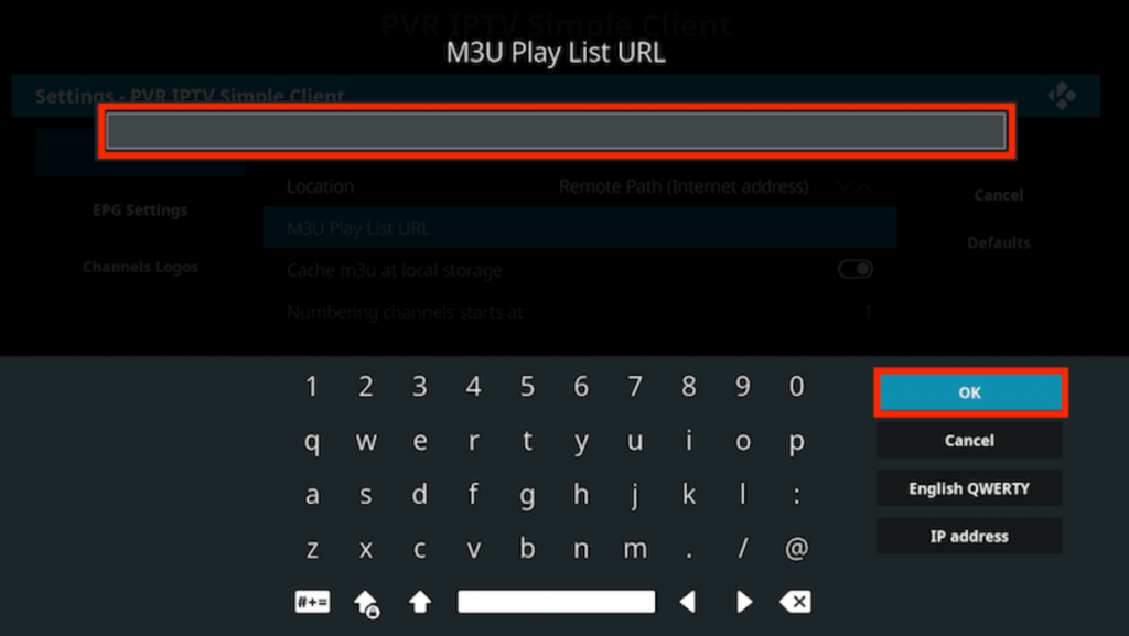 Enter the M3U URL of Geek IPTV