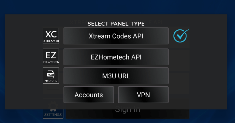Select M3U URL