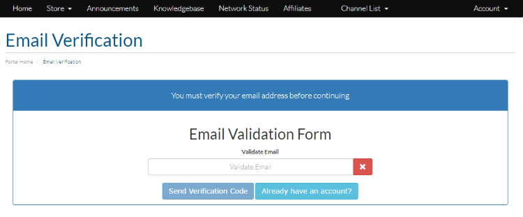 Select Send Verification Code