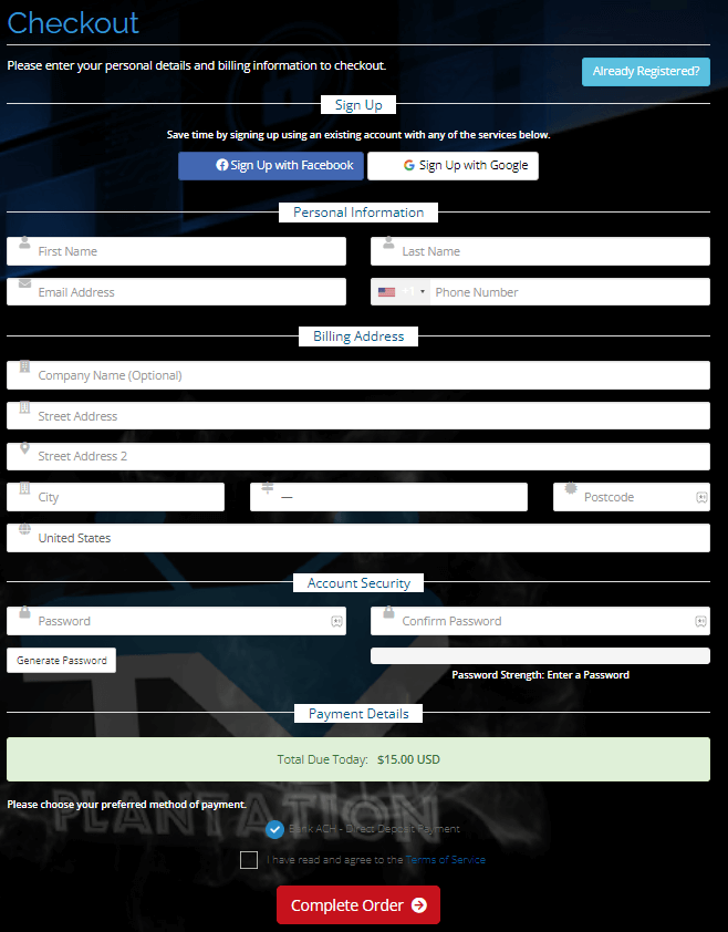 Select Complete Order to stream TV Plantation