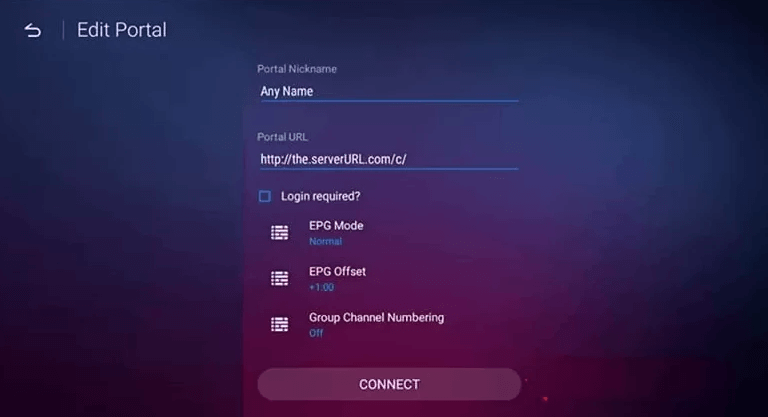 Select Connect to stream Zetta IPTV