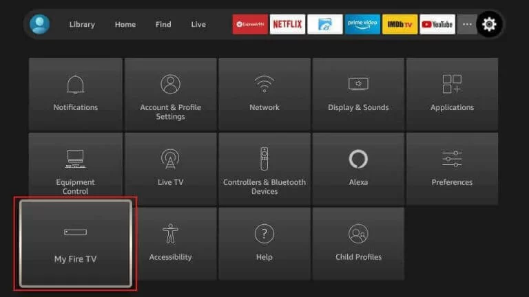 Select the Fire TV from the menu