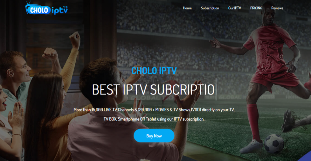 Cholo IPTV home page